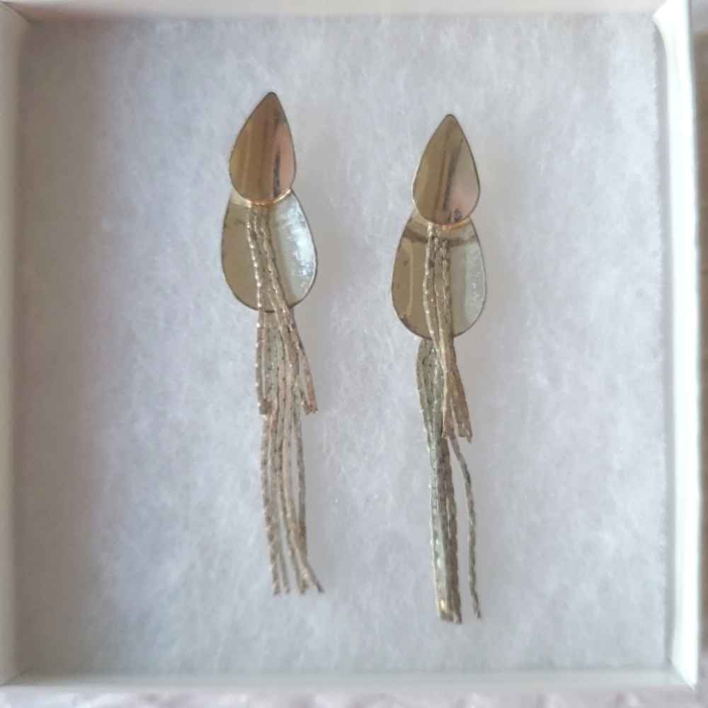 Drop silver (925) earrings